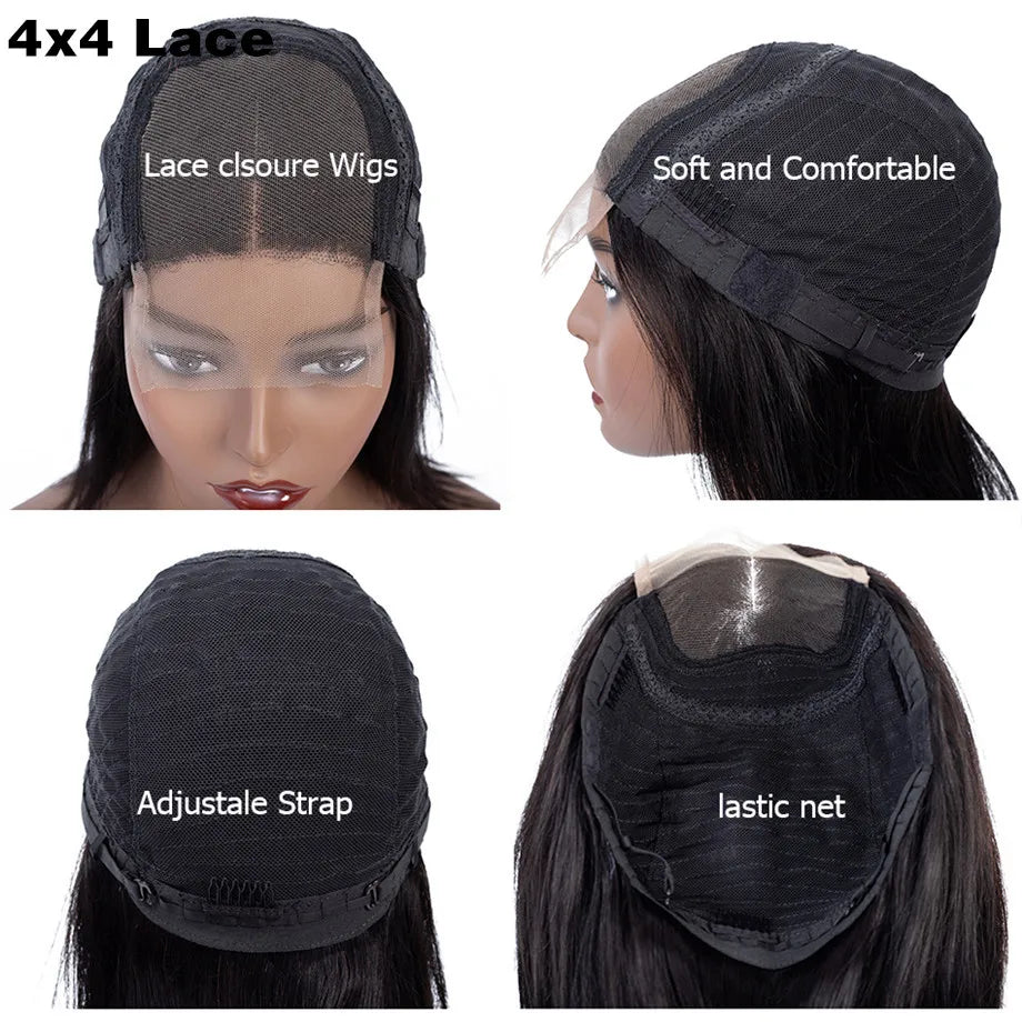 Brazilian Bone Straight Transparent Lace Front Wig 180 Density