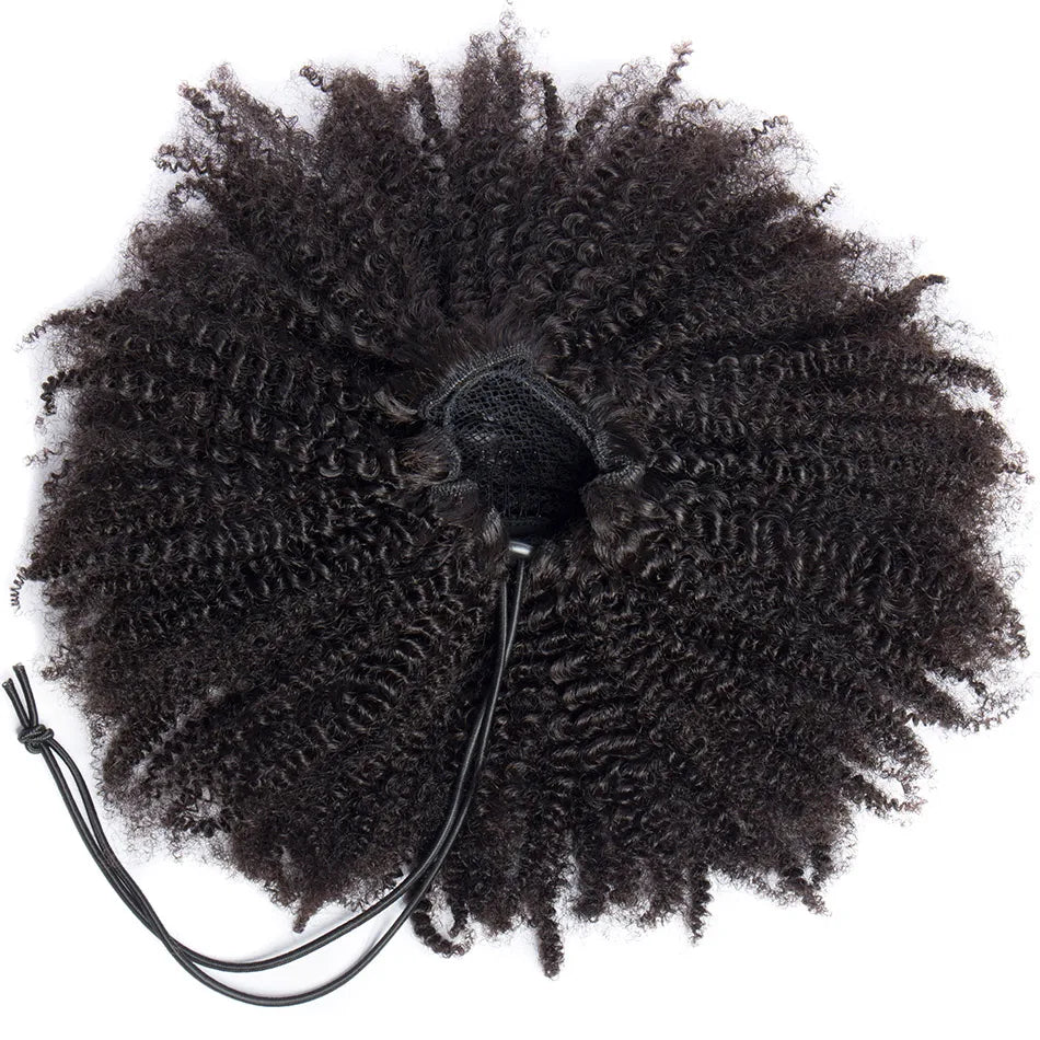 Afro Curly Hair Drawstring Ponytail Extensions Clip