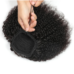 Afro Curly Hair Drawstring Ponytail Extensions Clip