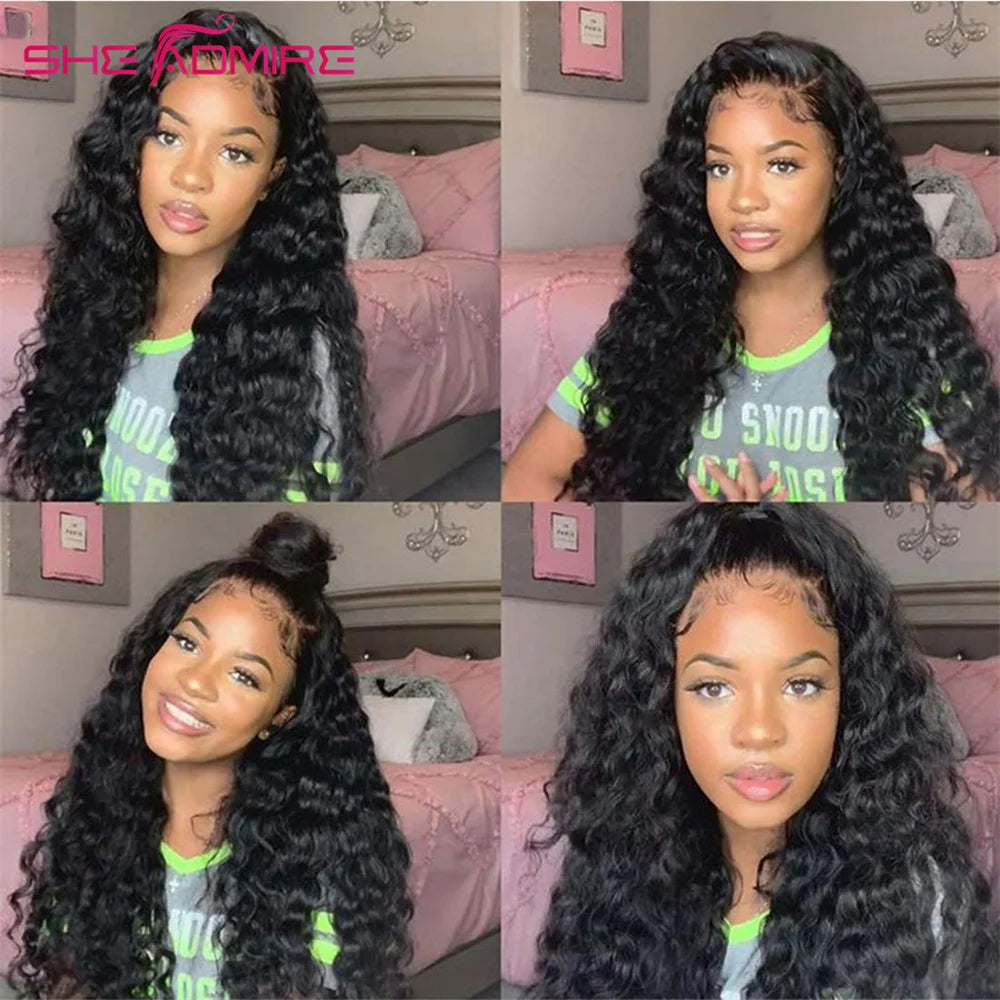 Loose Deep Wave  Wig HD Lace Frontal Brazilian Pre-Plucked Wig 150 Density