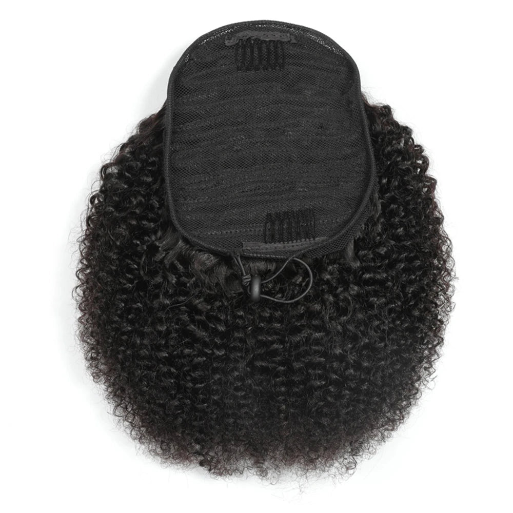 Afro Curly Hair Drawstring Ponytail Extensions Clip