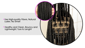 Full Lace Cornrow Braided Wigs for Black Women Handmade Synthetic Long Box Braided Wig with Baby Hair Lace Front Braids Wigs