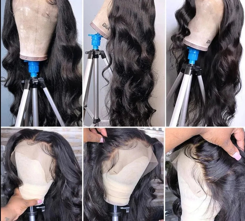 Brazilian Body Wave 4x4 Lace Closure Wig. 13x4 Lace Frontal Human Hair. Pre-Bleached Knots.