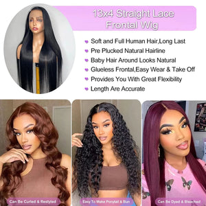 Brazilian Bone Straight Transparent Lace Front Wig 180 Density