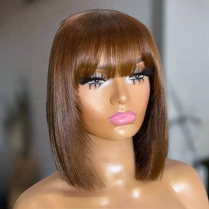 Bone Straight Human Hair Bob Wig