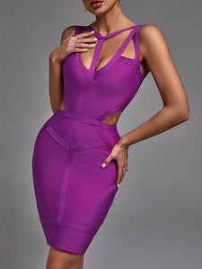 Purple Bandage Bodycon Dress