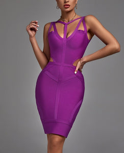 Purple Bandage Bodycon Dress