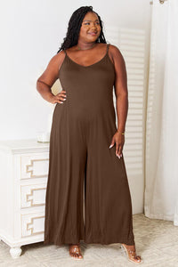 Spaghetti Strap Tied Wide Leg Jumpsuit