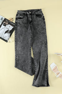 Slit Flare Jeans Pants