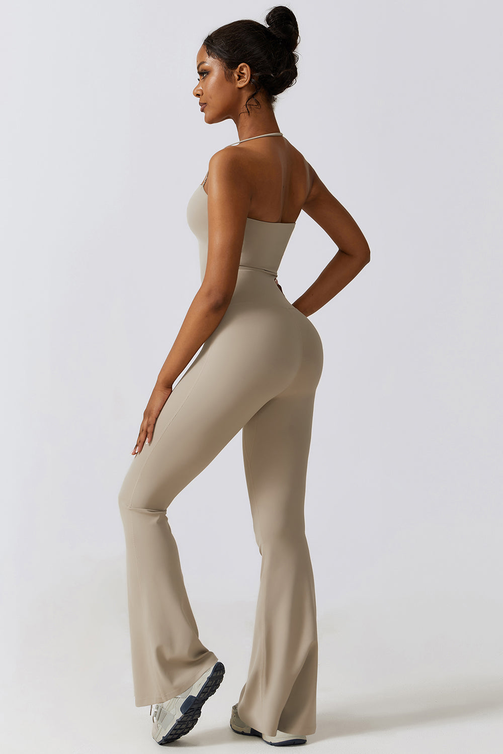 Halter Neck Flare Sport Jumpsuit