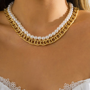 Multi-Layer White Pearl Necklace