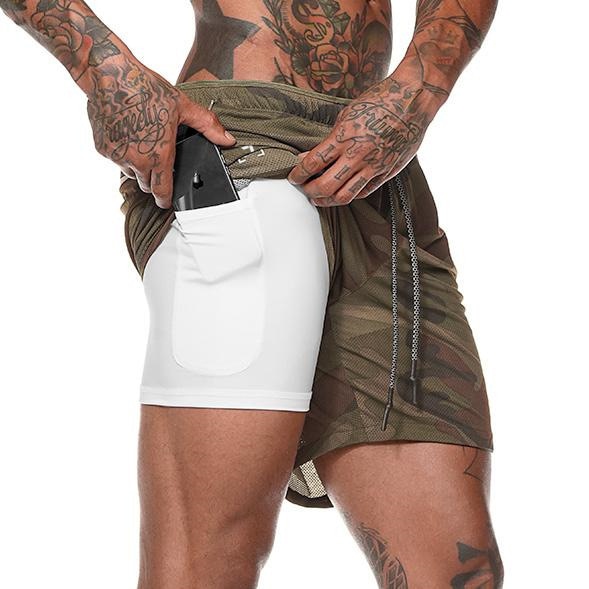 Mens Double-deck Fitness Shorts