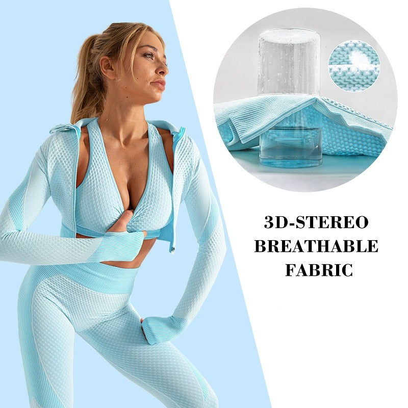 Womens Seamless Yoga Workout Set