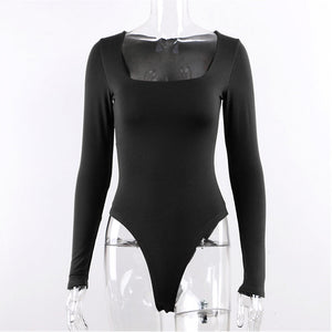 Square Neck Long Sleeve Bodysuit