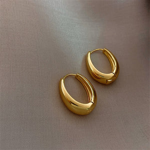 Smooth Metal Hoop Earrings