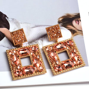 Wanda Square Crystal Earrings