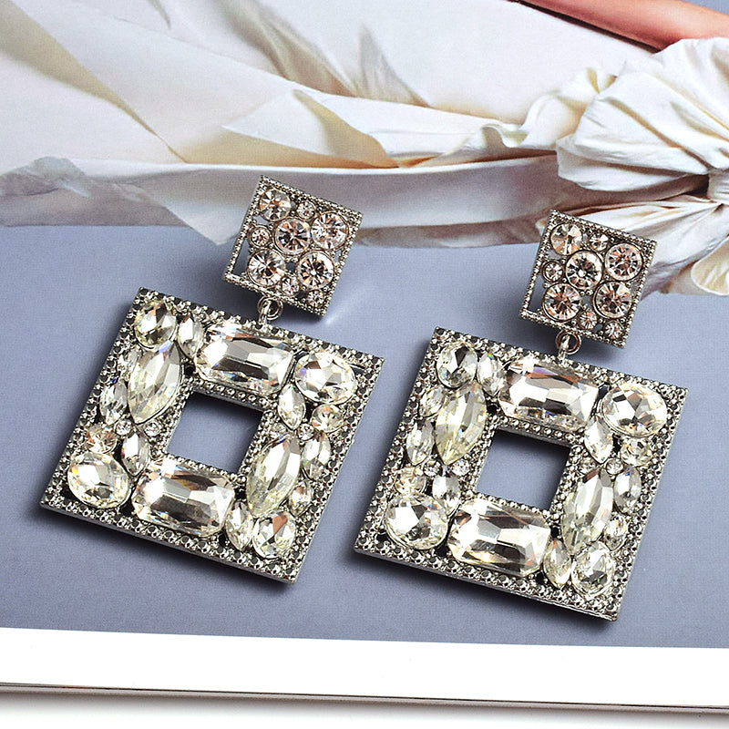 Wanda Square Crystal Earrings