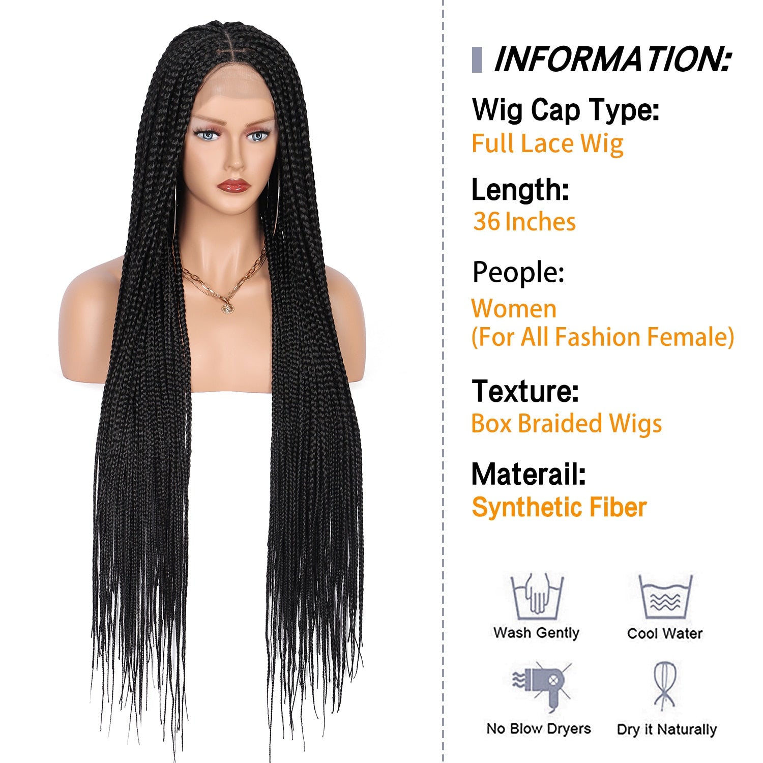 36 Inch Braided Wig