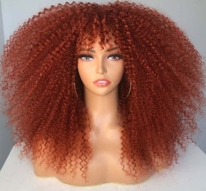 Afro Curly Wig With Bangs