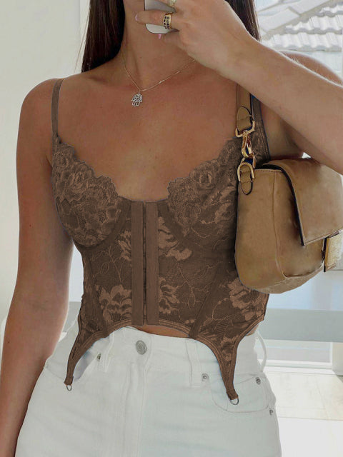 Lace Floral Corset Top