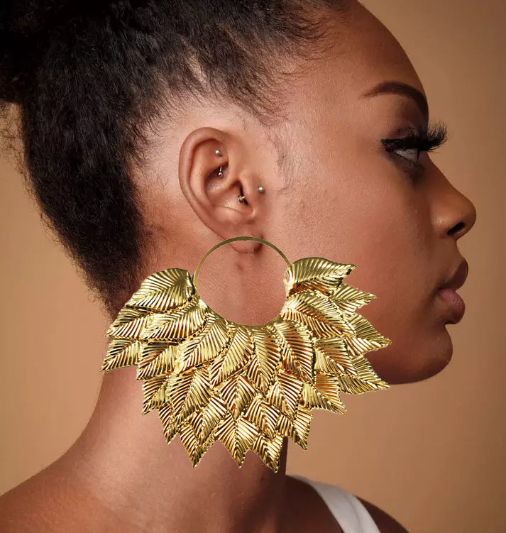 Gold Statement  Earrings